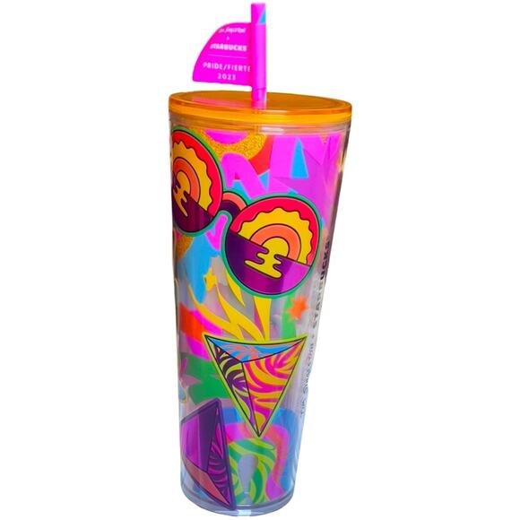 NWT Starbucks Glitter Double-Walled Cold Cup - Pride 2023 Tim Singleton - 24 oz - Picture 3 of 8